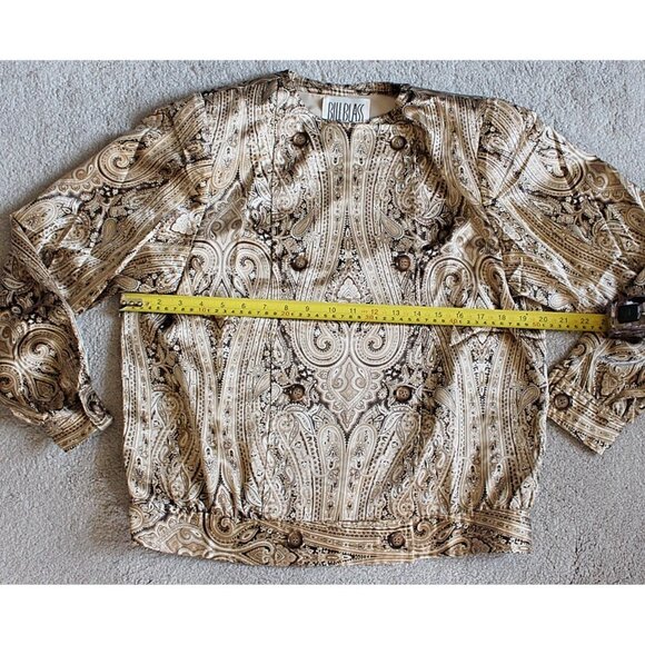 Bill Blass Vintage - 1970s Disco Satin Paisley Bomber, Studio 54, USA Union, 8 - Picture 7 of 14